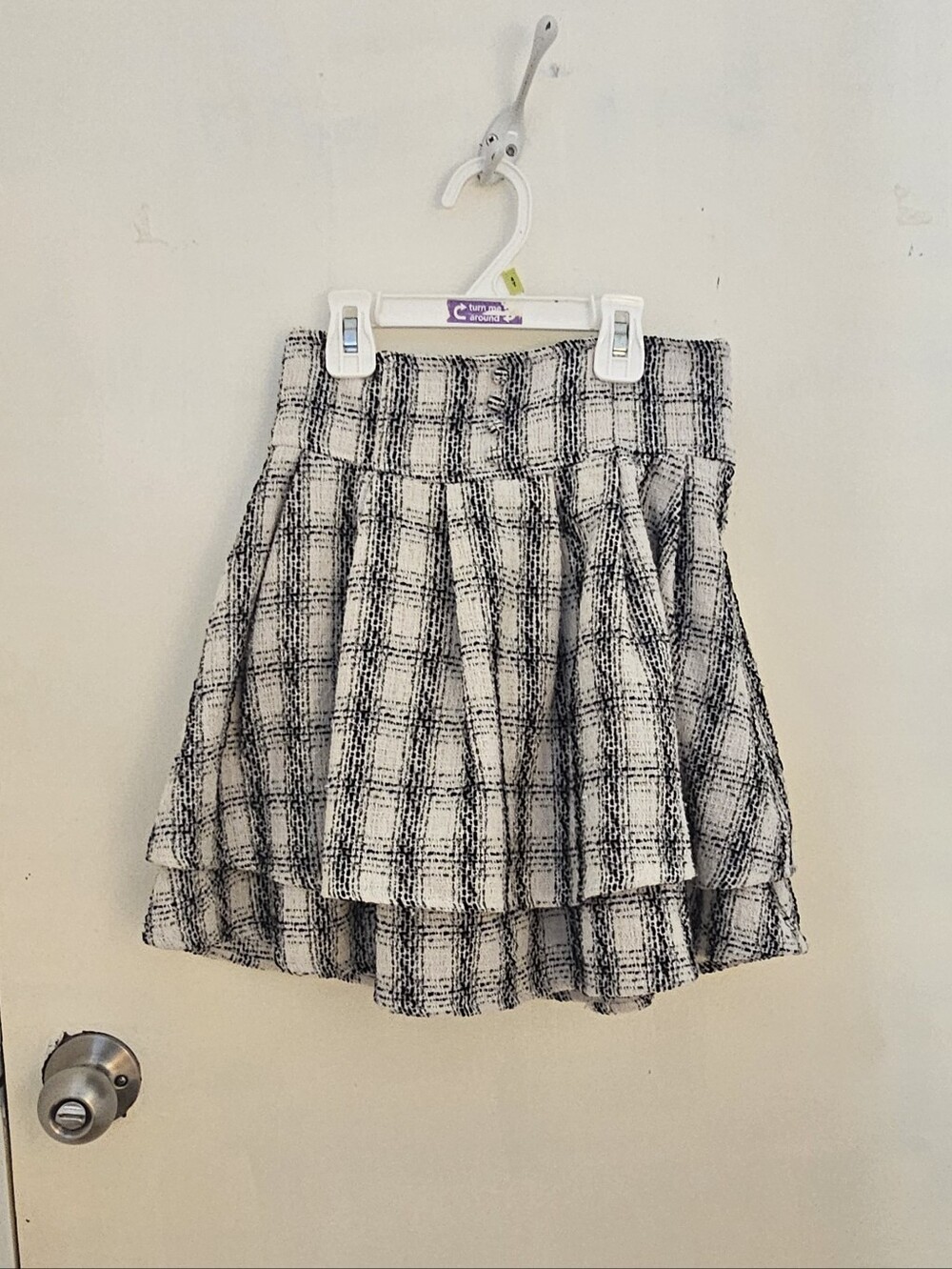 Evelyn tweed checkered skirt